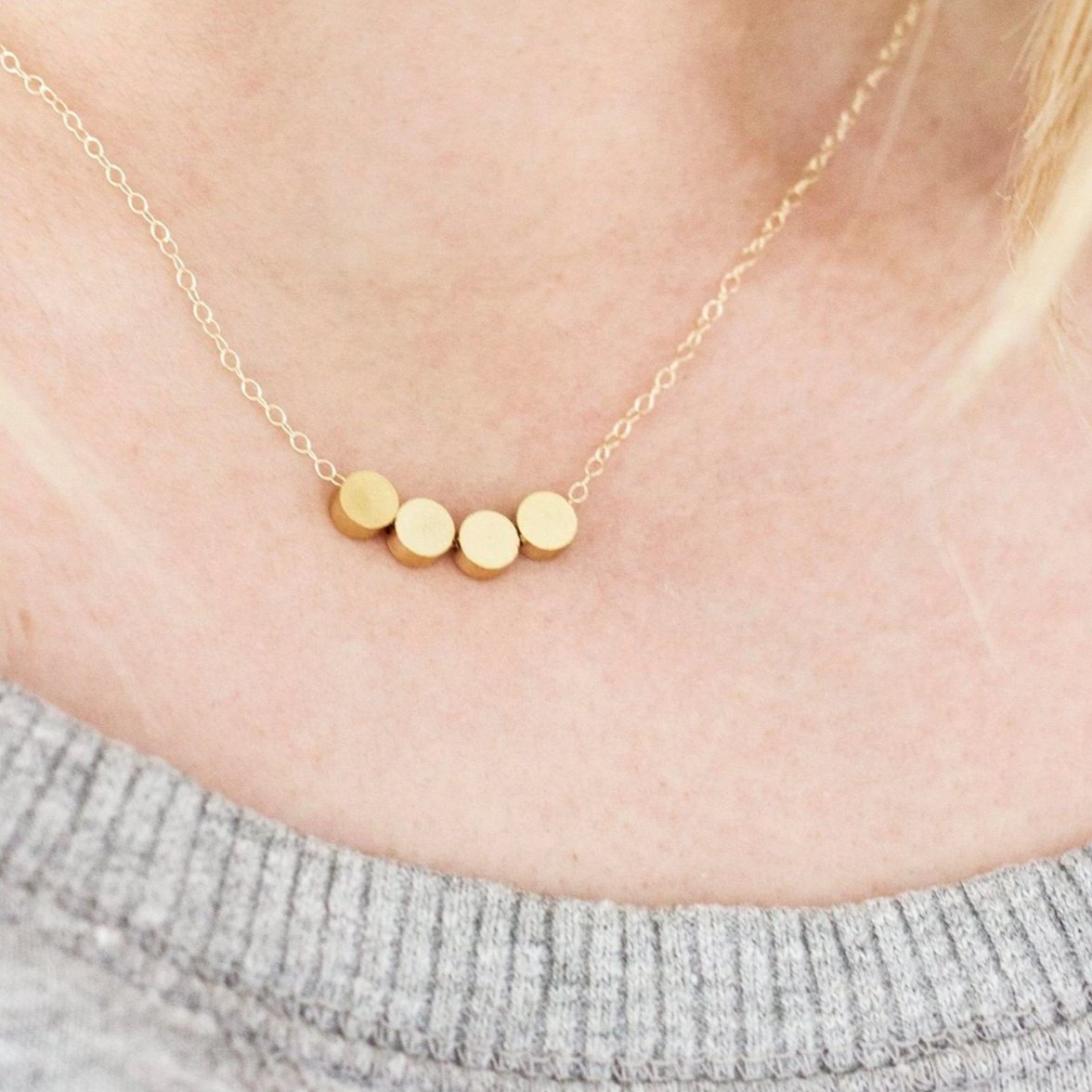 Round Brass Bead Necklace