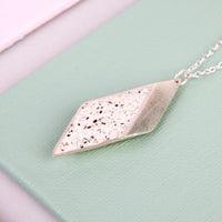 Sterling Silver & Jesmonite 3D Rhombus Necklace