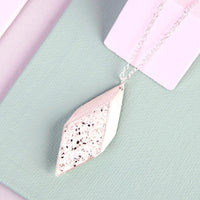 Sterling Silver & Jesmonite 3D Rhombus Necklace