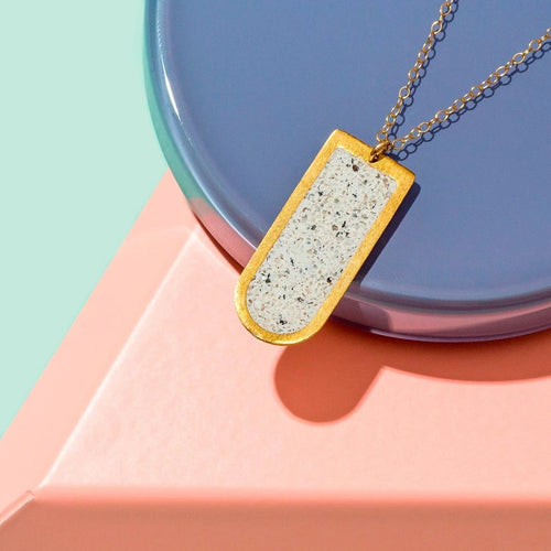 Jesmonite & Brass Drop Necklace