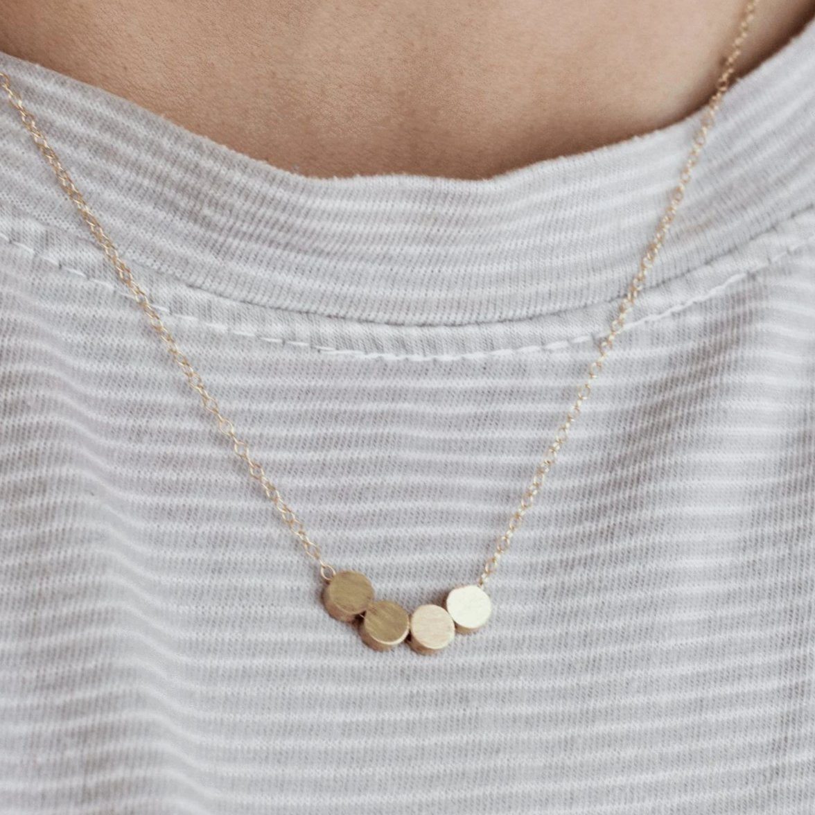 Round Brass Bead Necklace