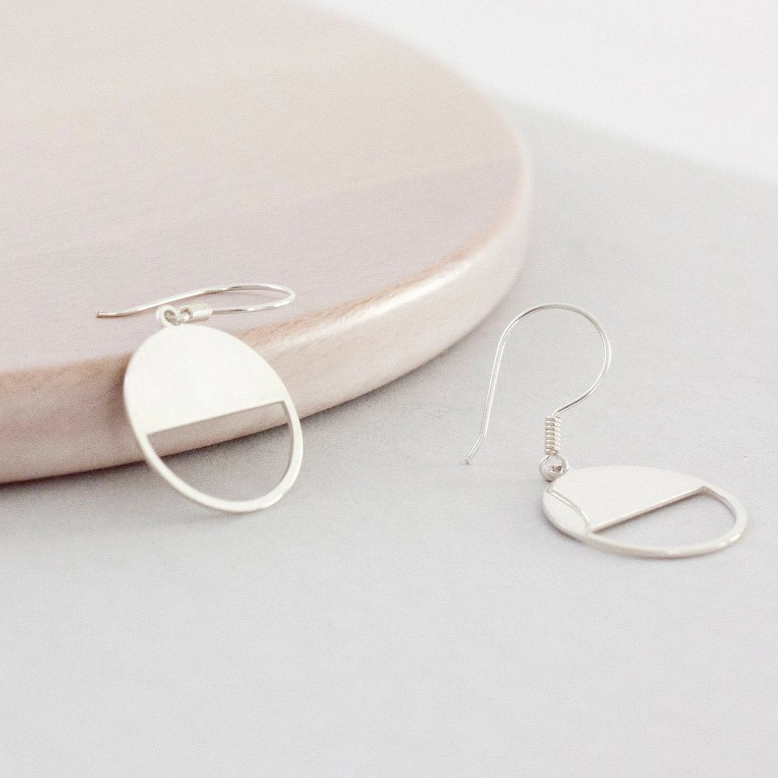 Sterling Silver Half Circle Earrings