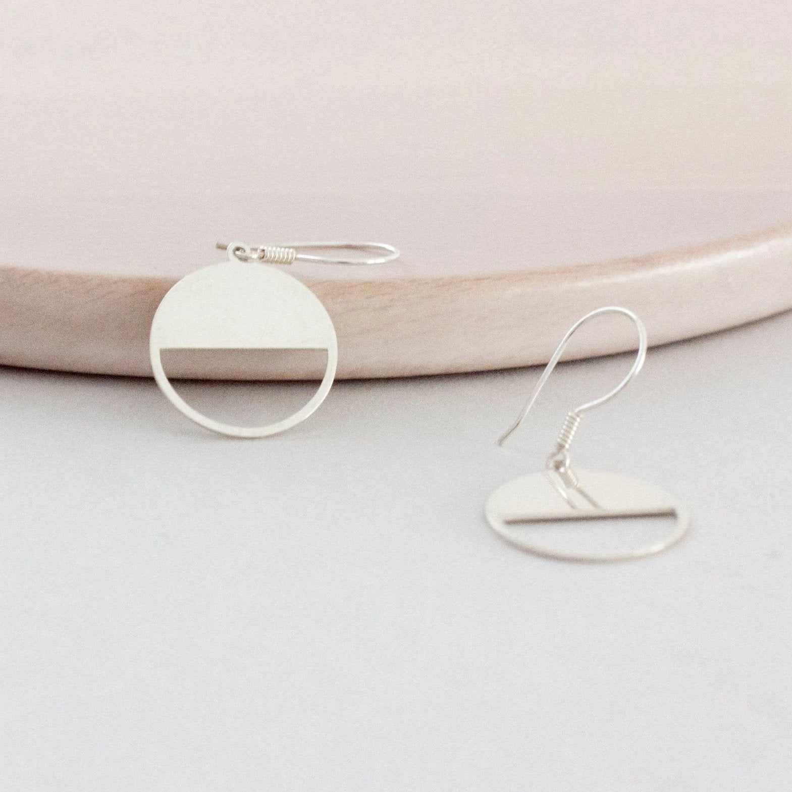 Sterling Silver Half Circle Earrings