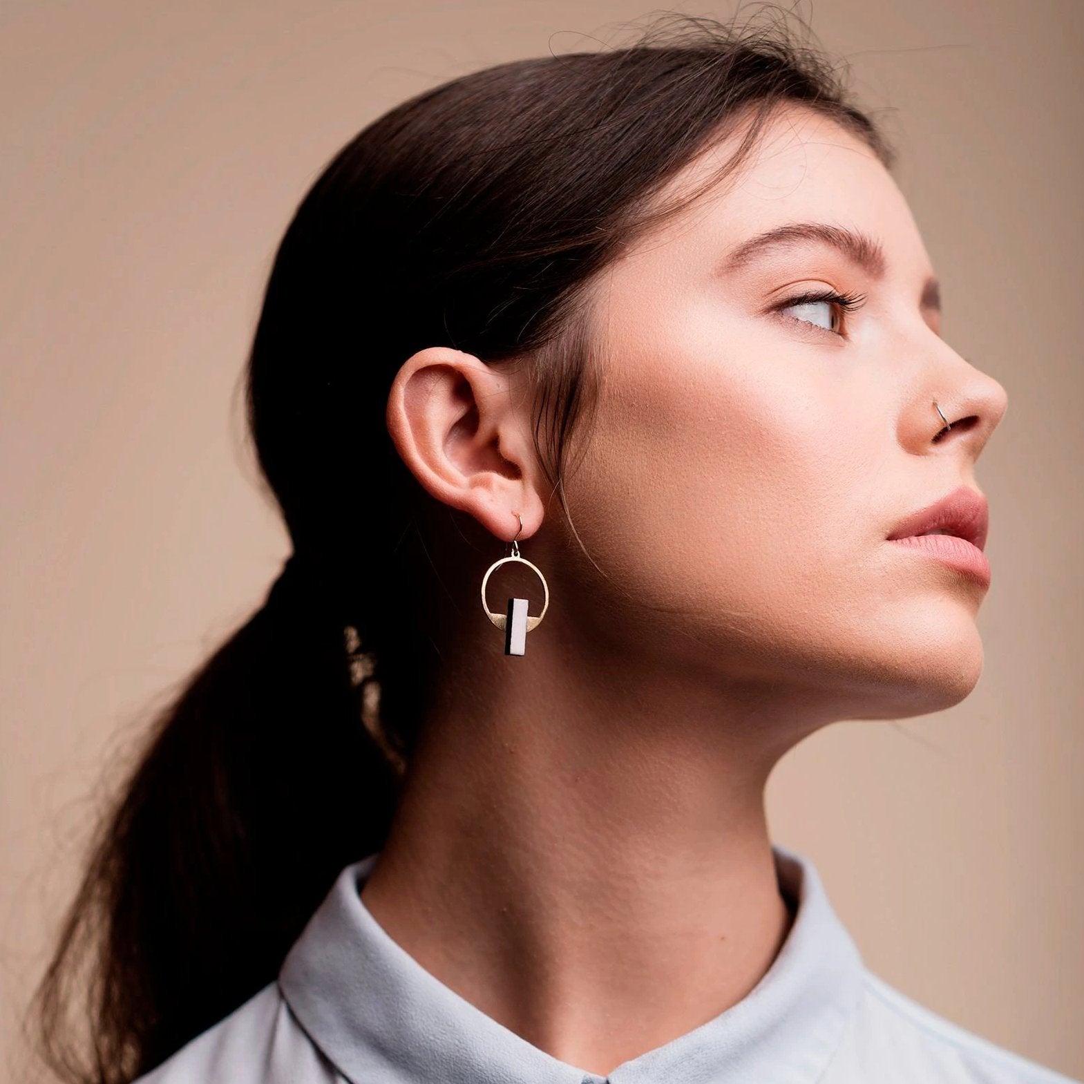 Half Circle Drop Earrings