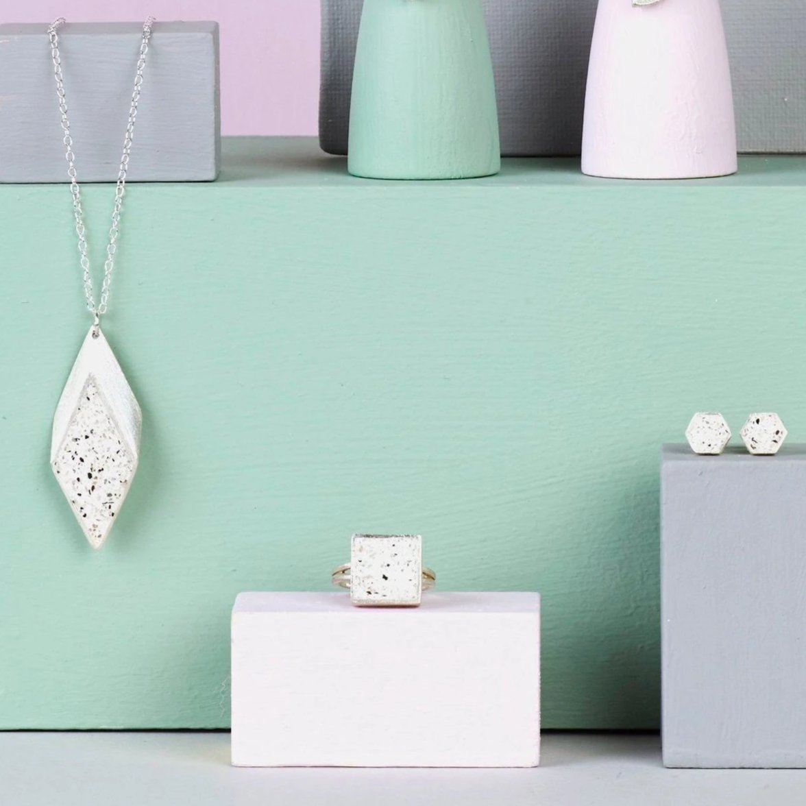 Quarter Circle Terrazzo Ring