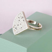 Sterling Silver & Jesmonite Quarter Circle Ring