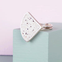 Sterling Silver & Jesmonite Quarter Circle Ring