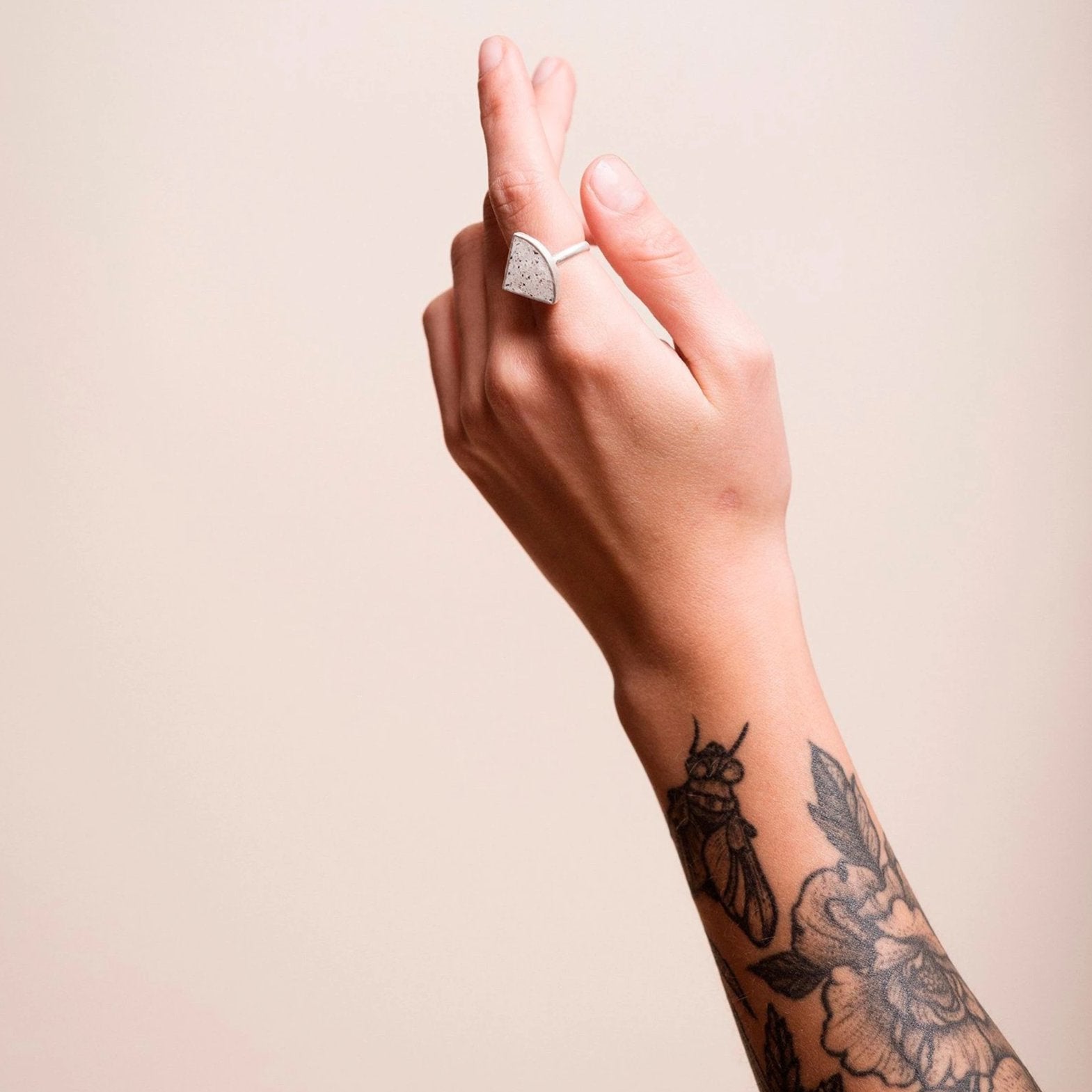Quarter Circle Terrazzo Ring
