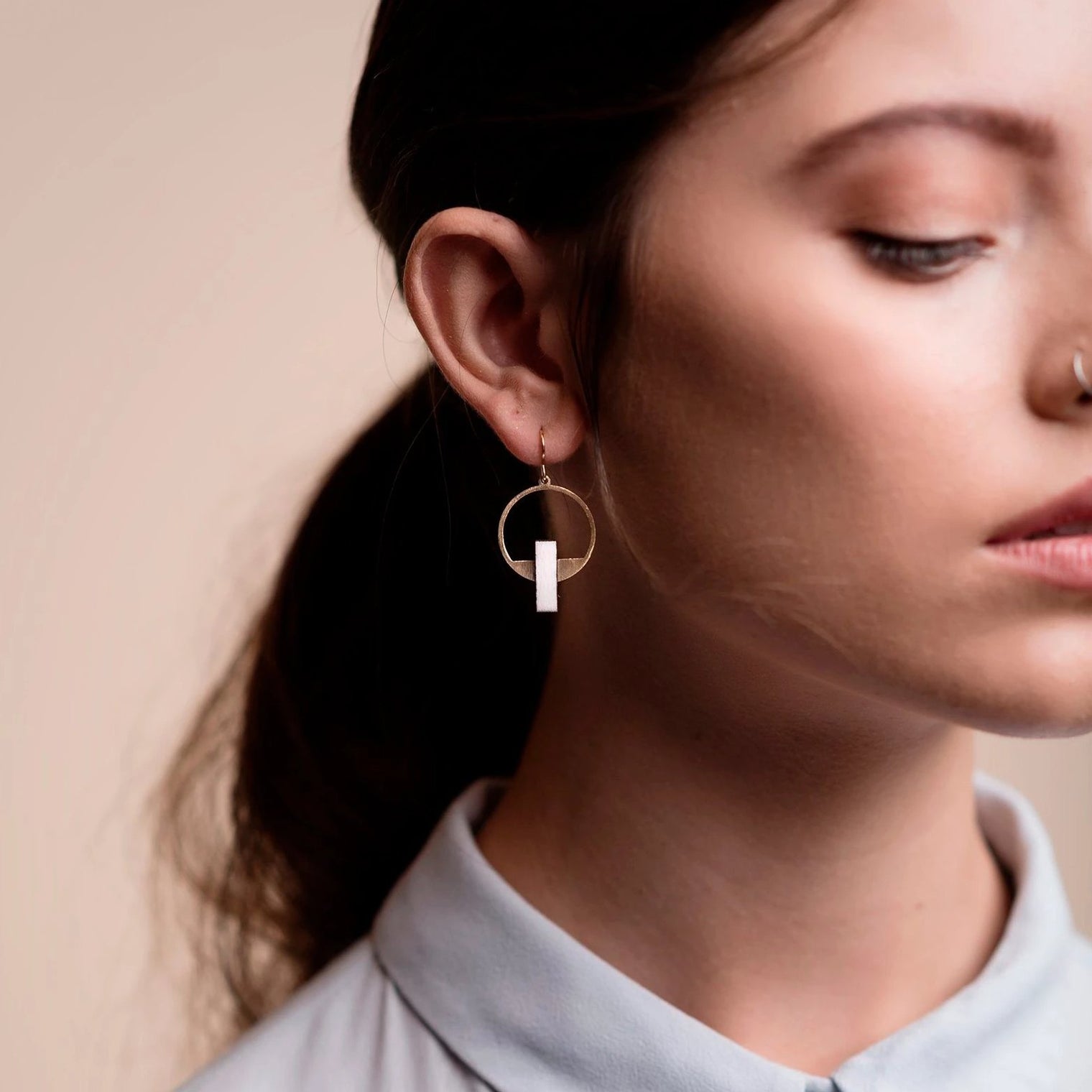 Half Circle Drop Earrings