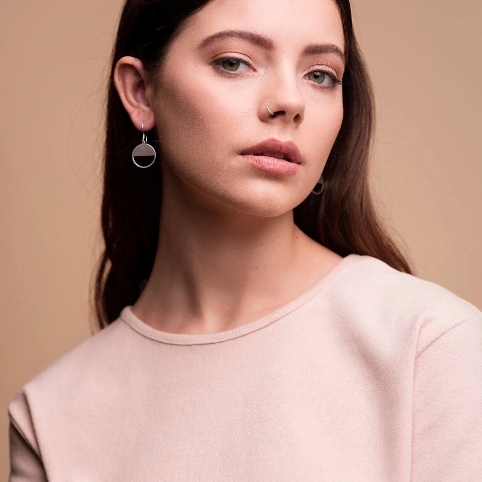 Sterling Silver Half Circle Earrings