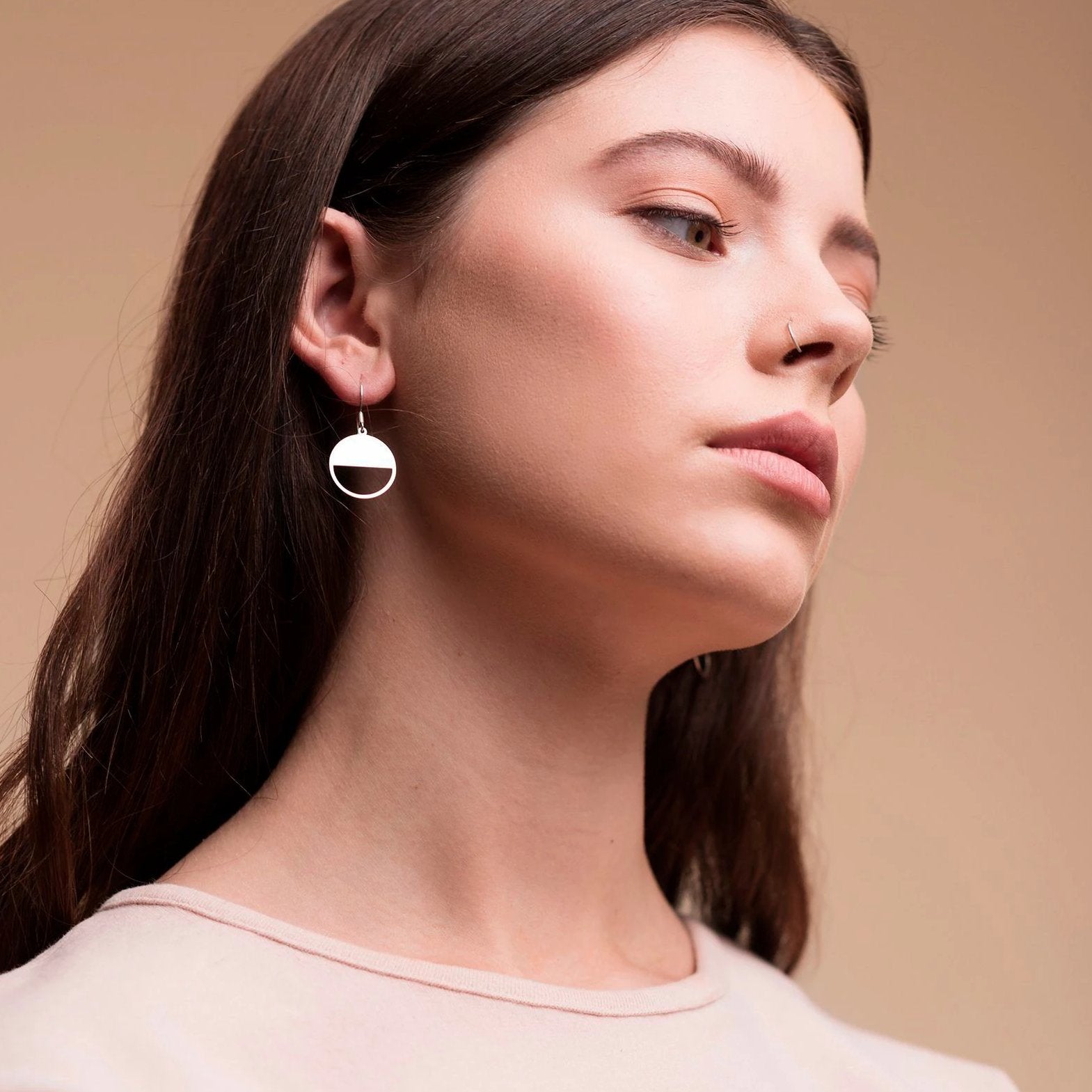 Sterling Silver Half Circle Earrings